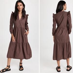 Nation LTD Dalia Victorian Dress in SwashbuckleMini Stripe Size M